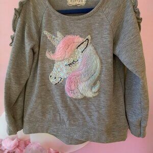 btween Unicorn Applique Sequin Sweatshirt
